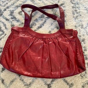 Vintage Kooba leather shoulder bag in burgundy color